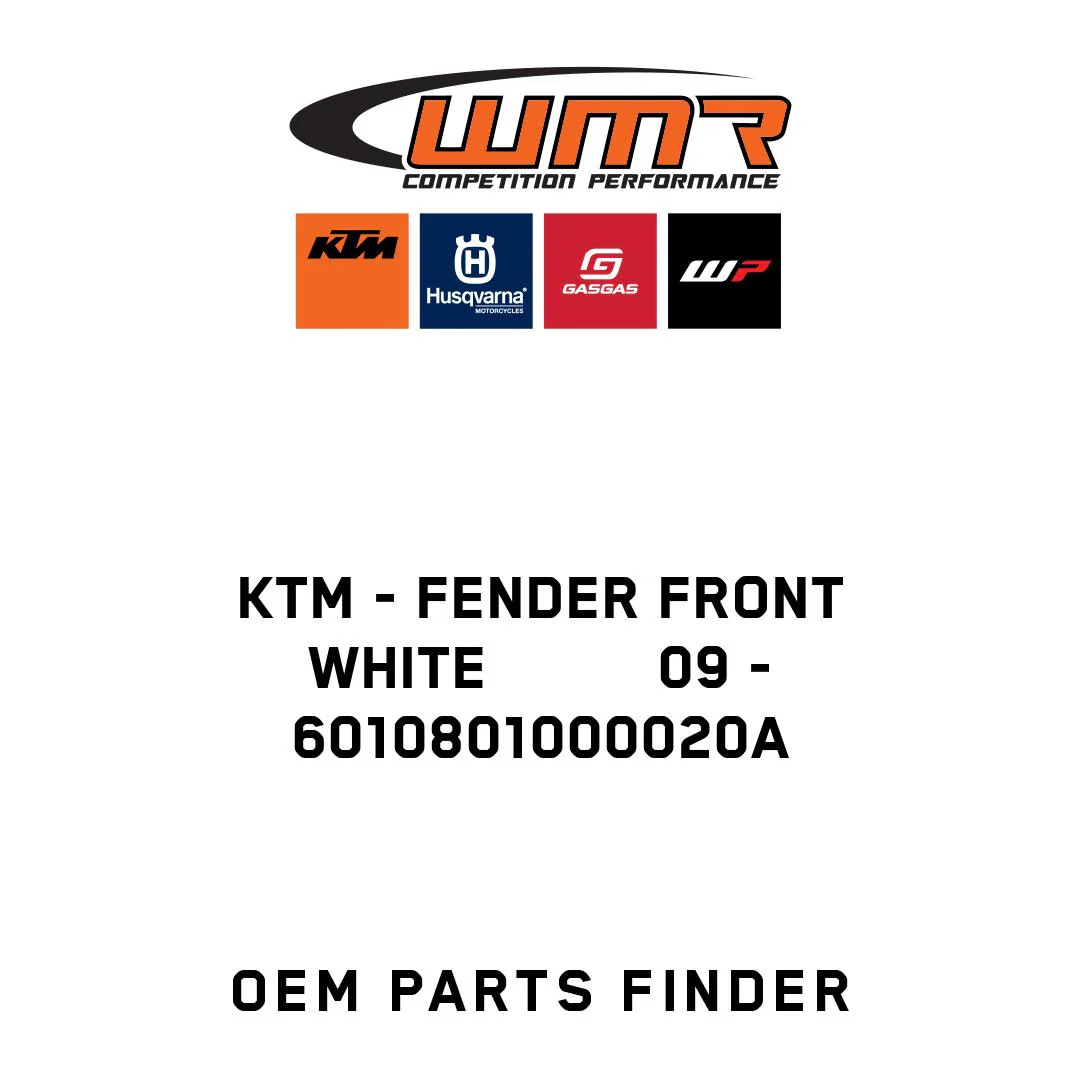 KTM - FENDER FRONT WHITE          09 - 6010801000020A