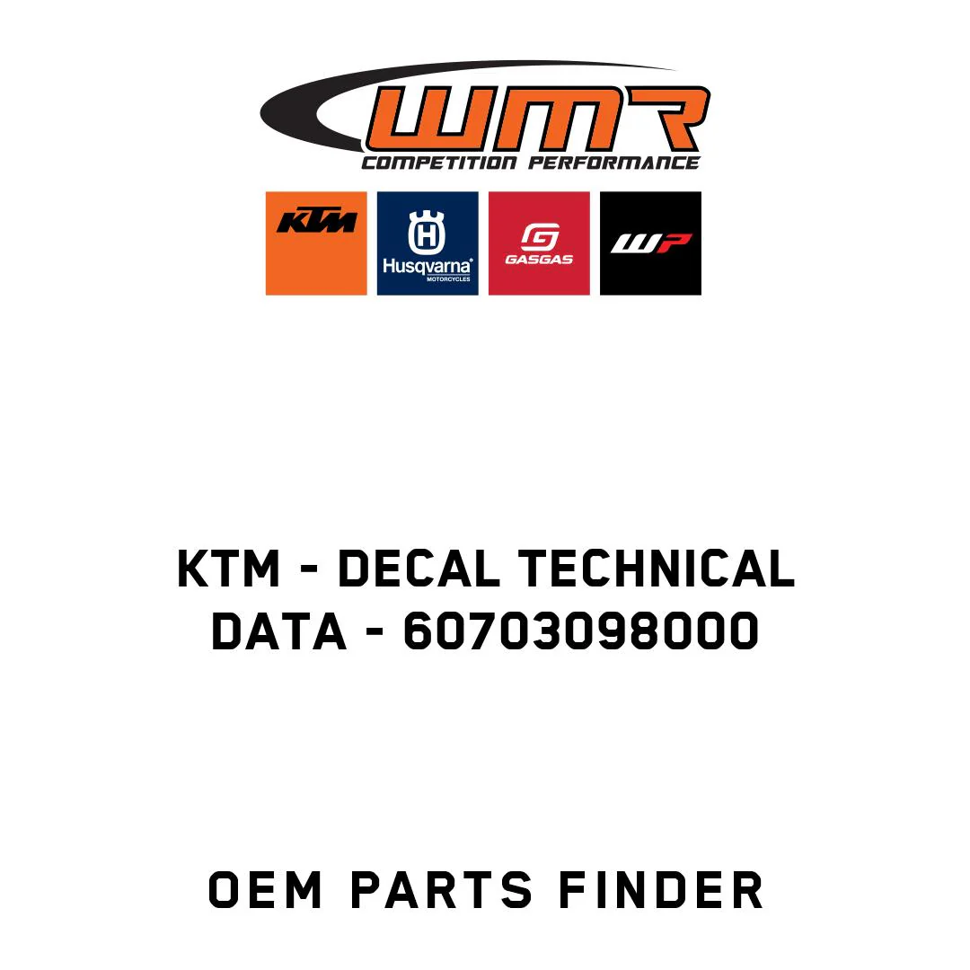 KTM - Decal technical data - 60703098000