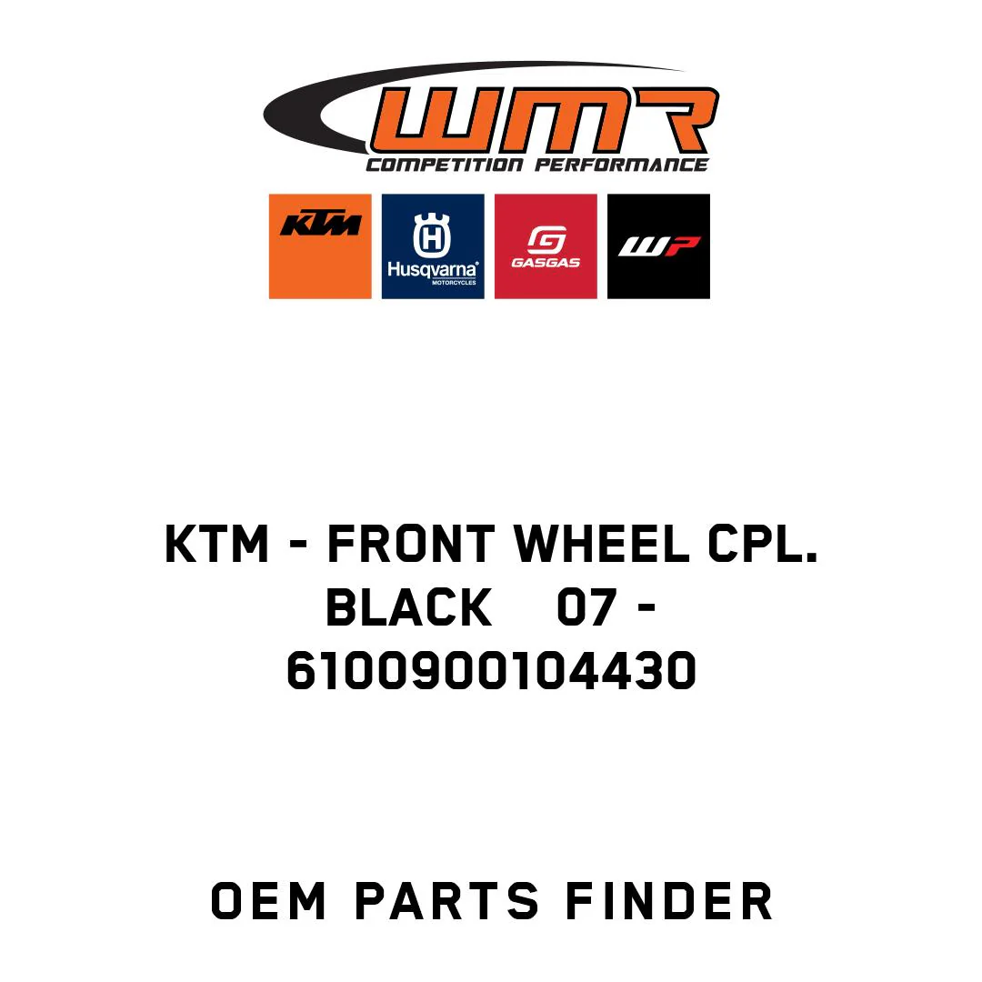 KTM - FRONT WHEEL CPL. BLACK    07 - 6100900104430
