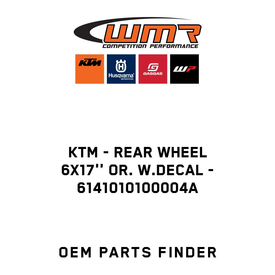 KTM - REAR WHEEL 6X17'' OR. W.DECAL - 6141010100004A