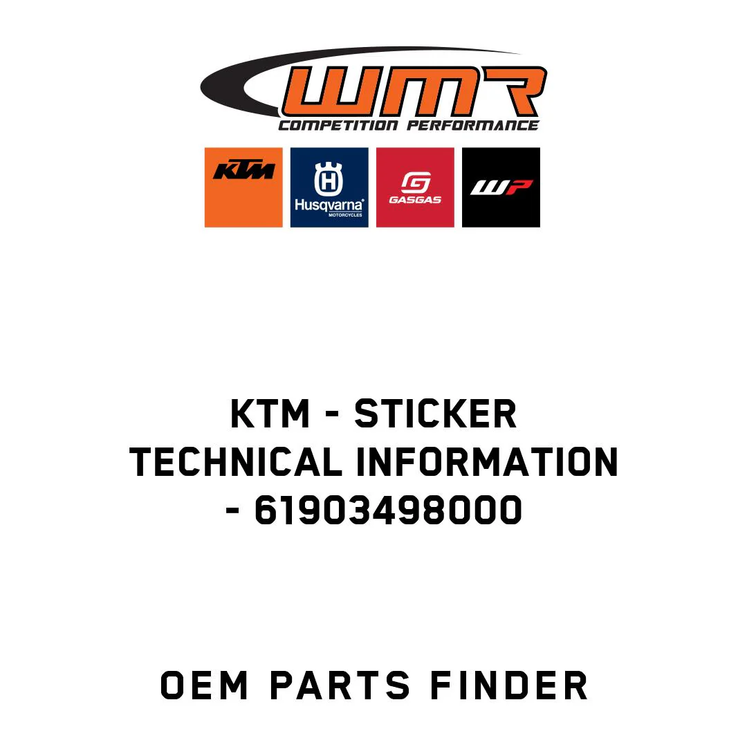 KTM - Sticker technical information - 61903498000