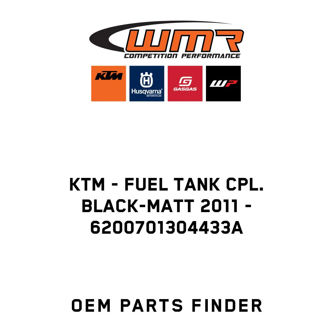 KTM - FUEL TANK CPL. BLACK-MATT 2011 - 6200701304433A
