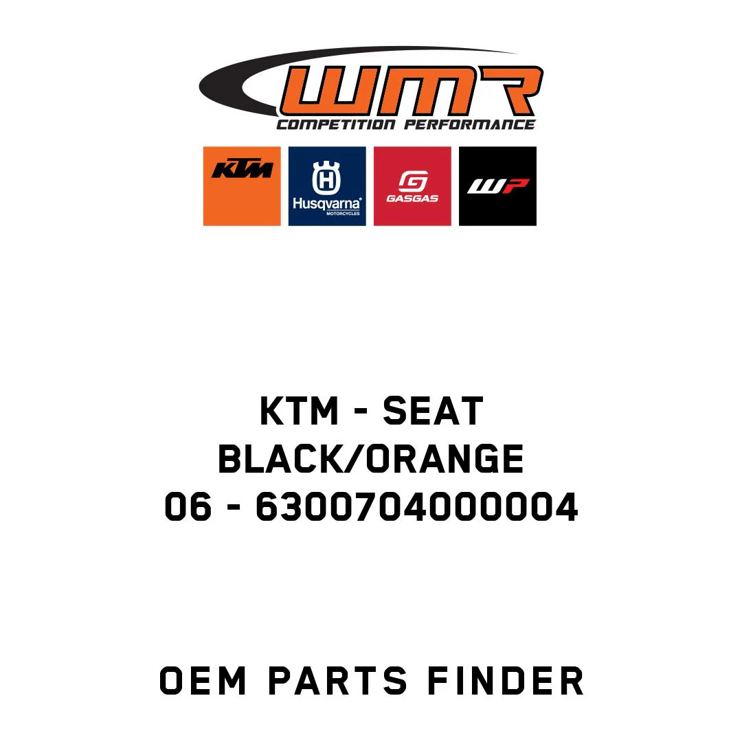 KTM - SEAT BLACK/ORANGE           06 - 6300704000004