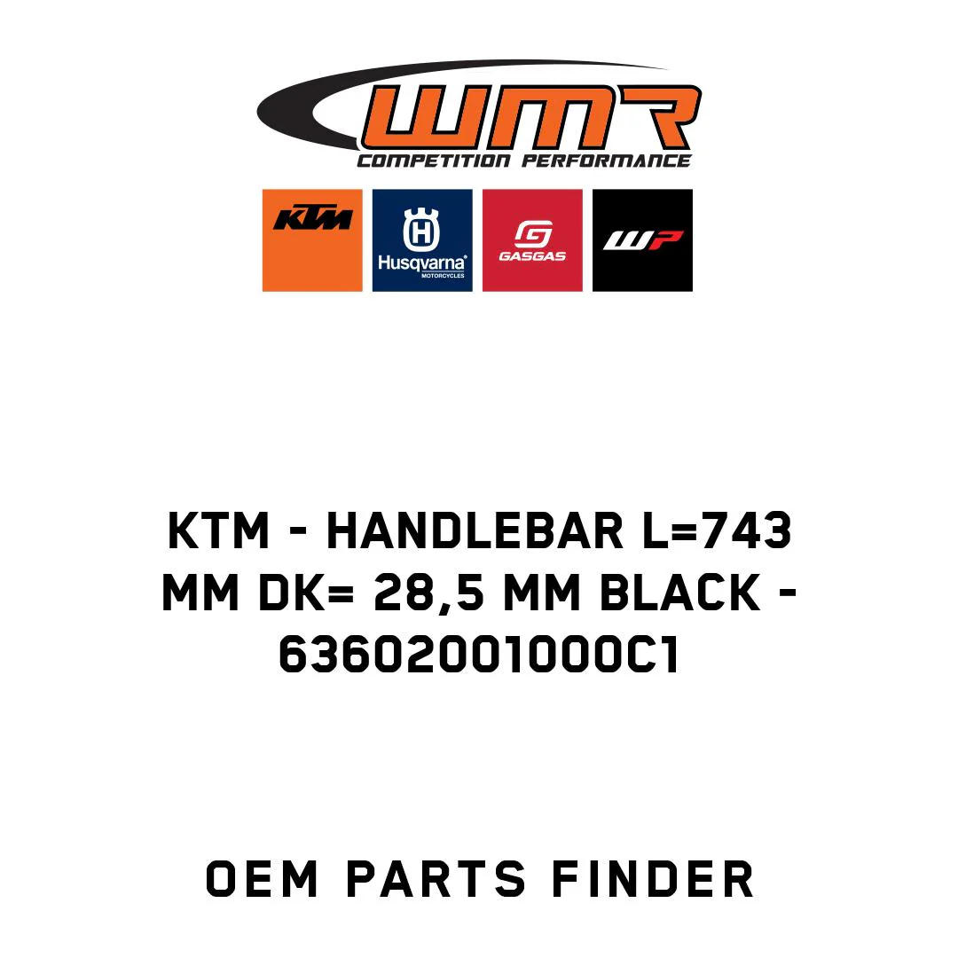 KTM - Handlebar L=743 mm Dk= 28,5 mm black - 63602001000C1