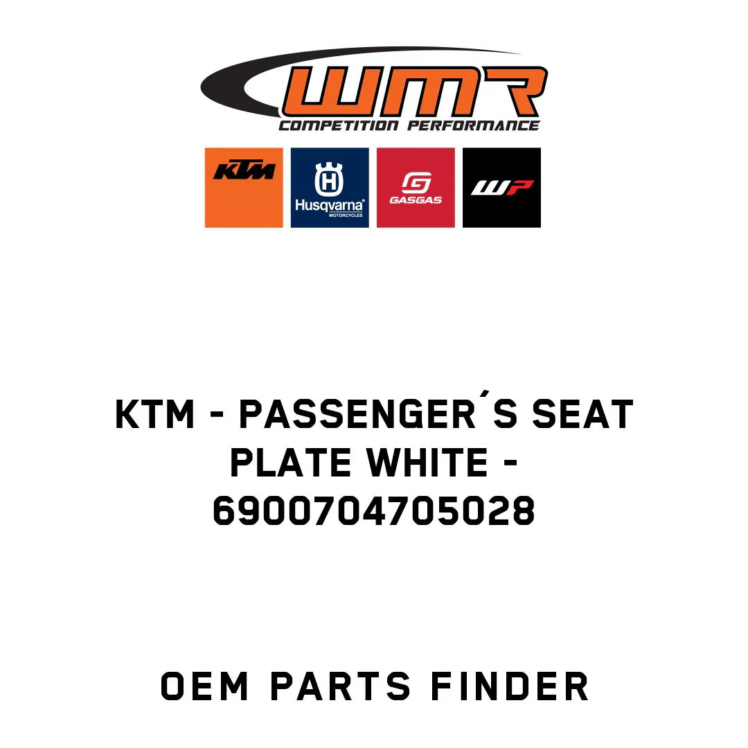 KTM - PASSENGER´S SEAT PLATE WHITE - 6900704705028