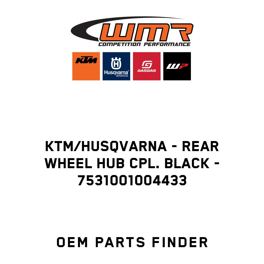 KTM/Husqvarna - REAR WHEEL HUB CPL. BLACK - 7531001004433