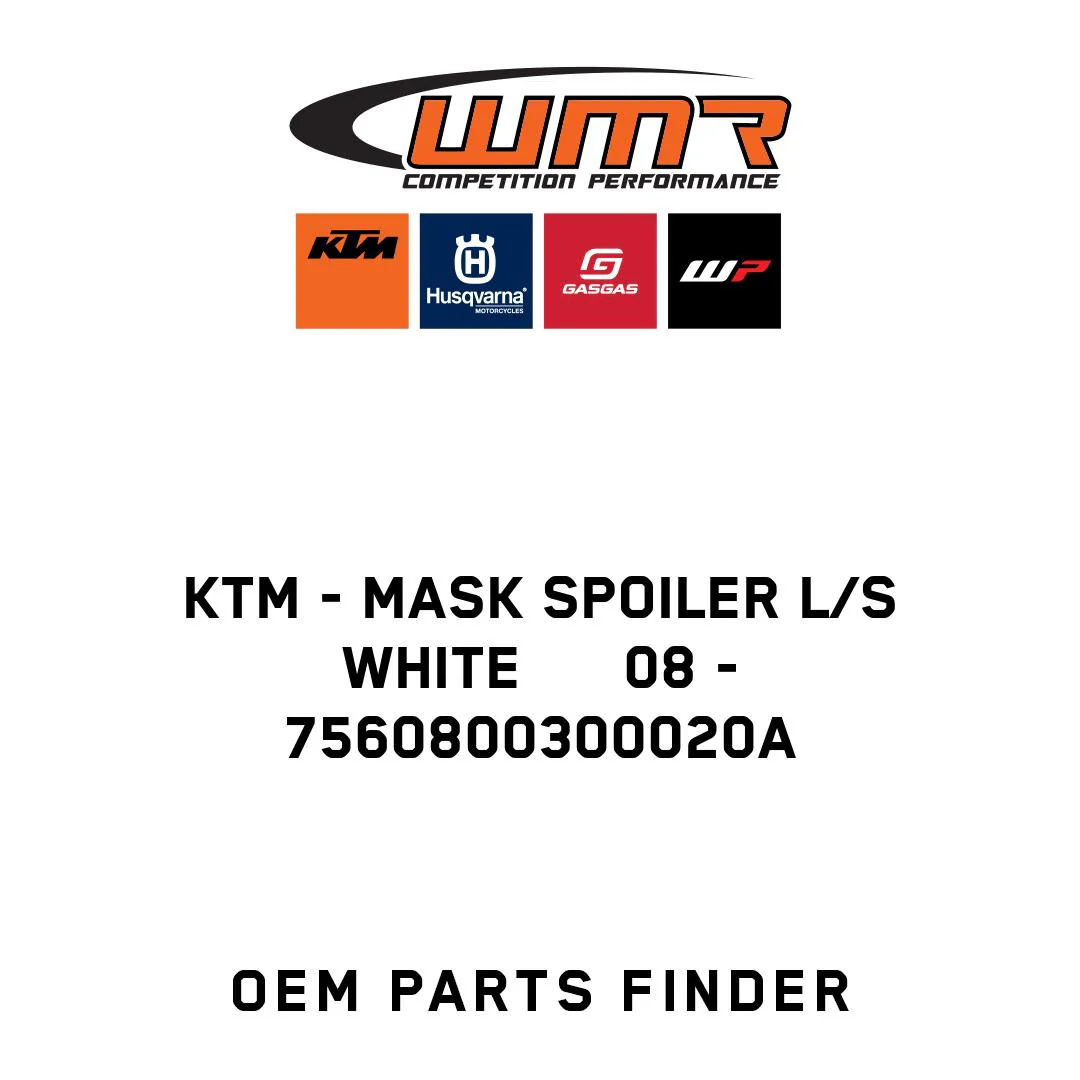 KTM - MASK SPOILER L/S WHITE      08 - 7560800300020A