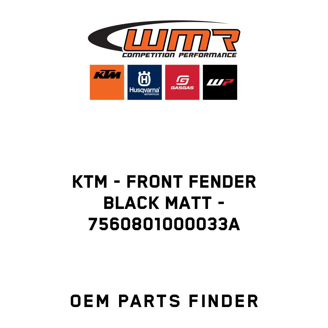 KTM - FRONT FENDER BLACK MATT - 7560801000033A