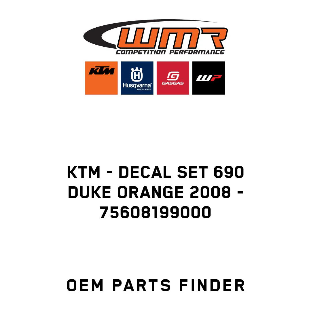 KTM - DECAL SET 690 DUKE ORANGE 2008 - 75608199000