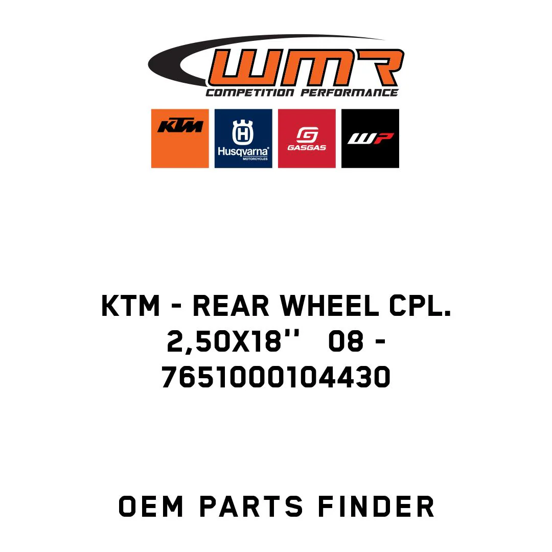 KTM - REAR WHEEL CPL. 2,50X18''   08 - 7651000104430