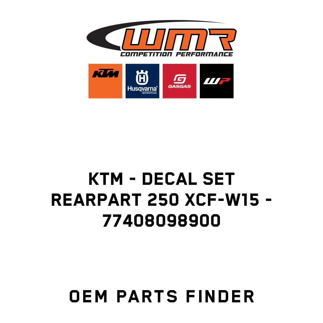 KTM - DECAL SET REARPART 250 XCF-W15 - 77408098900