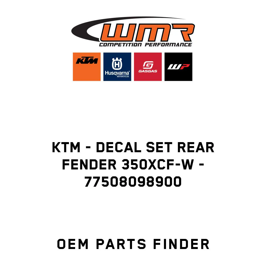 KTM - DECAL SET REAR FENDER 350XCF-W - 77508098900