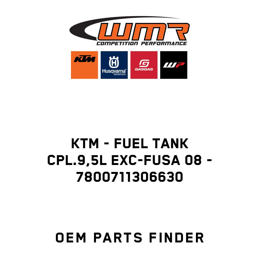 KTM - FUEL TANK CPL.9,5L EXC-FUSA 08 - 7800711306630