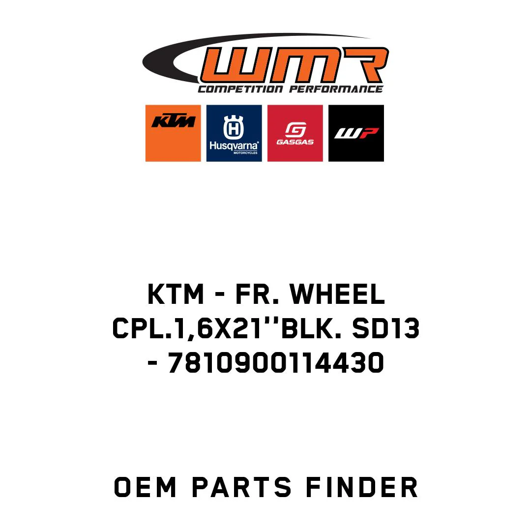 KTM - FR. WHEEL CPL.1,6X21''BLK. SD13 - 7810900114430