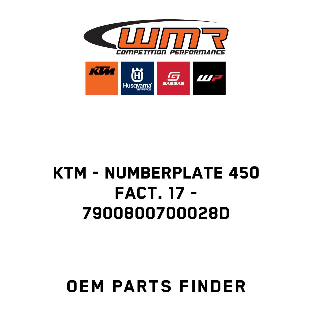 KTM - Numberplate 450 FACT. 17 - 7900800700028D