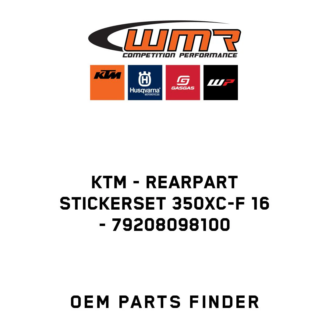 KTM - REARPART STICKERSET 350XC-F 16 - 79208098100