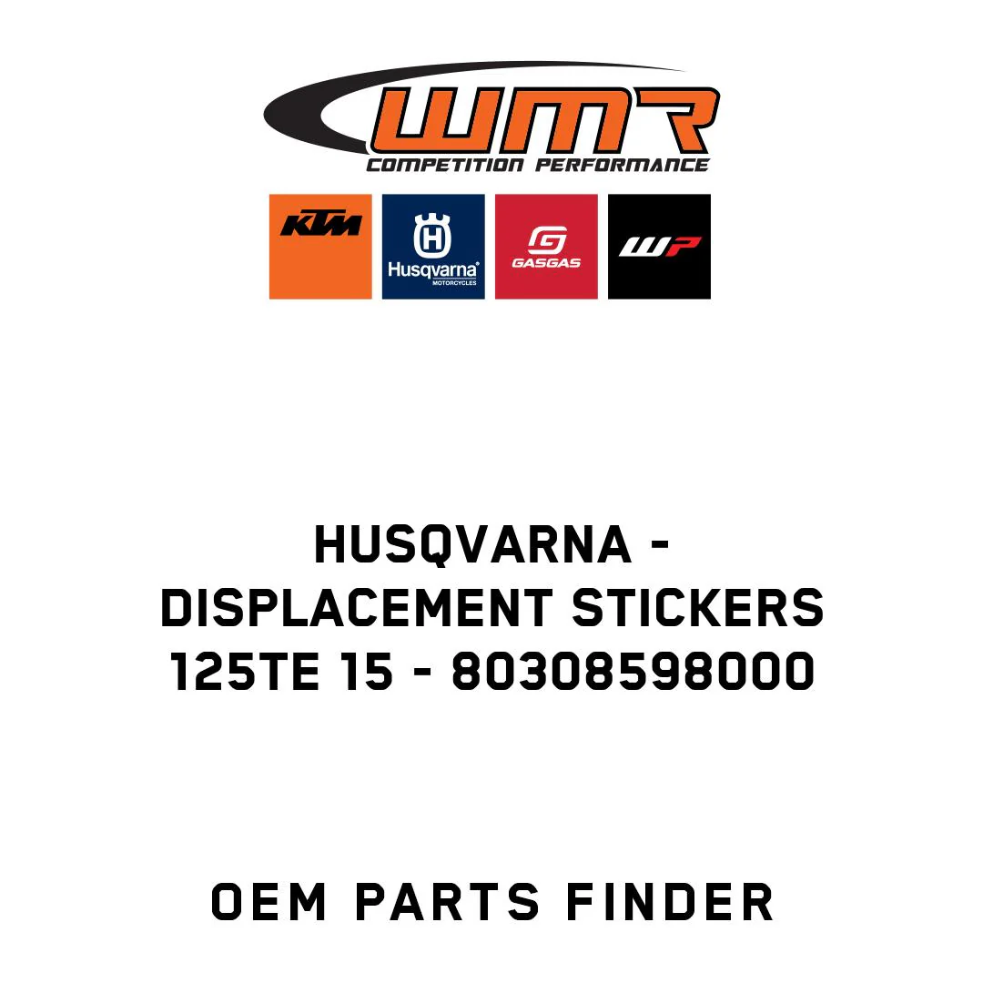 Husqvarna - DISPLACEMENT STICKERS 125TE 15 - 80308598000