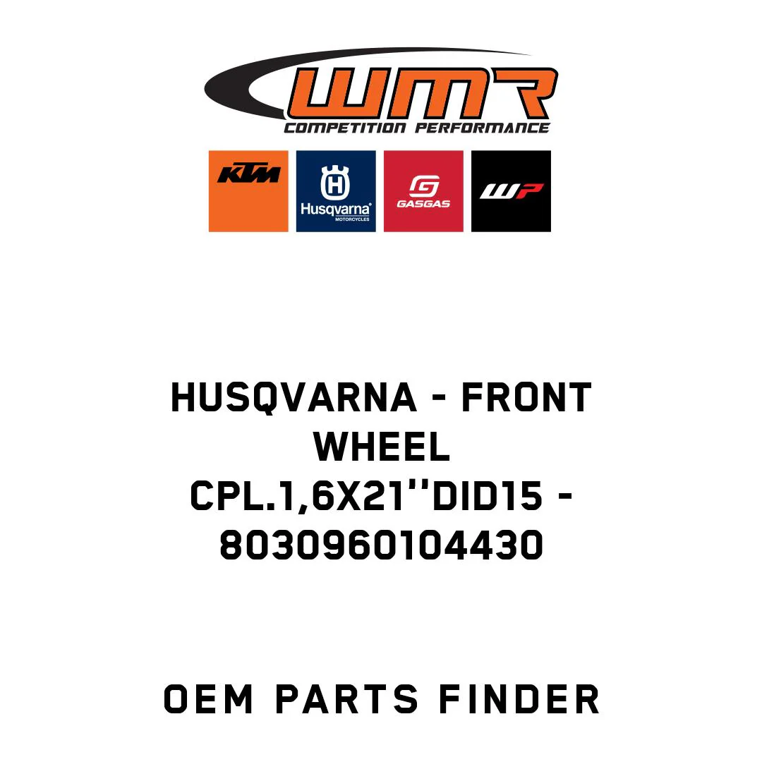 Husqvarna - FRONT WHEEL CPL.1,6X21''DID15 - 8030960104430
