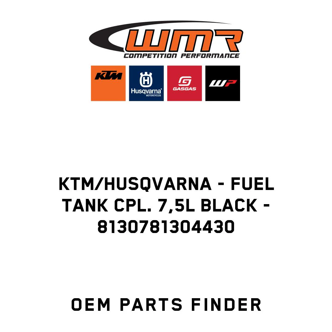 KTM/Husqvarna - FUEL TANK CPL. 7,5L BLACK - 8130781304430