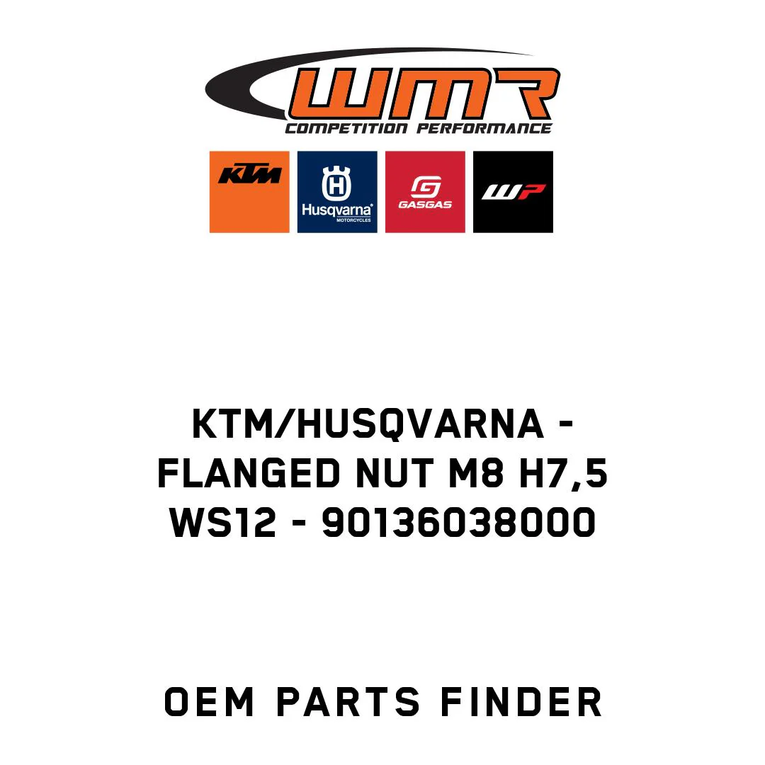 KTM/Husqvarna - FLANGED NUT M8 H7,5 WS12 - 90136038000