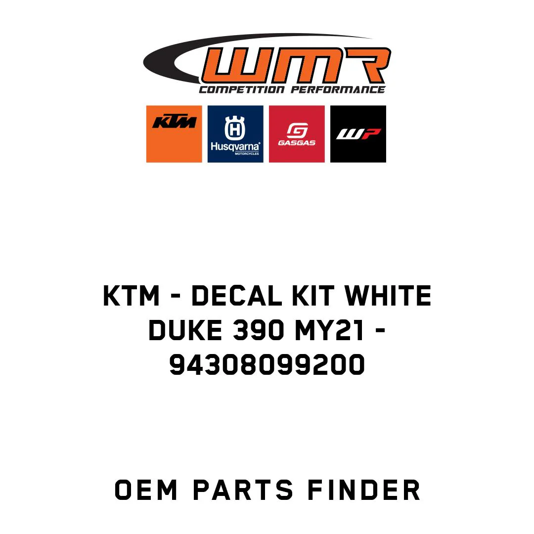 KTM - DECAL KIT WHITE DUKE 390 MY21 - 94308099200