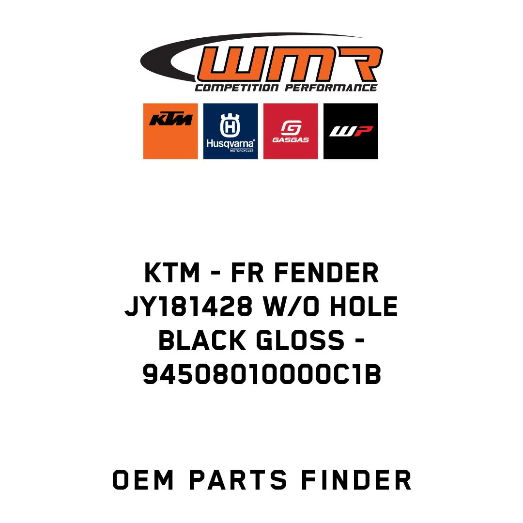 KTM - fr fender JY181428 w/o hole black gloss - 94508010000C1B