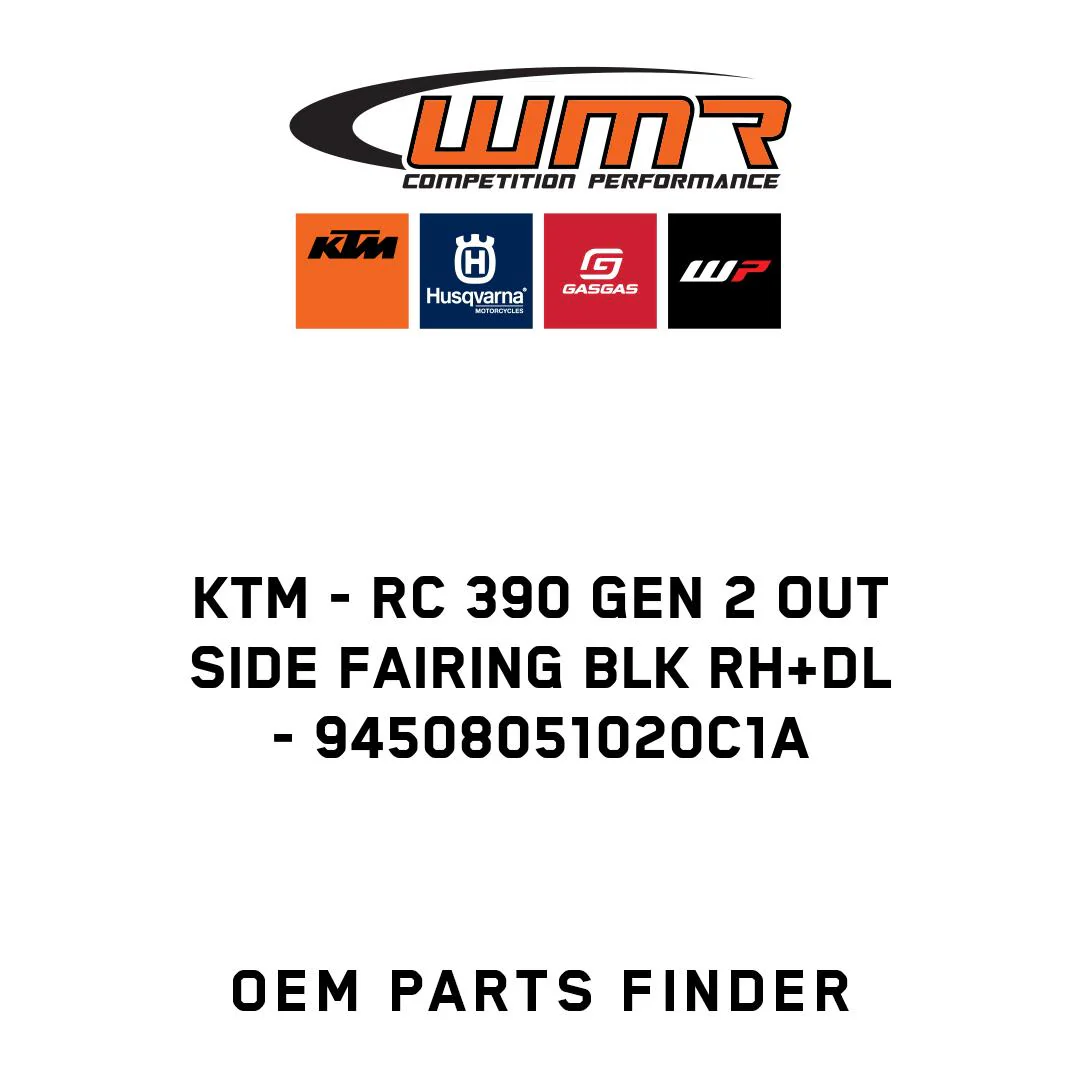 KTM - RC 390 GEN 2 OUT SIDE FAIRING BLK RH+DL - 94508051020C1A