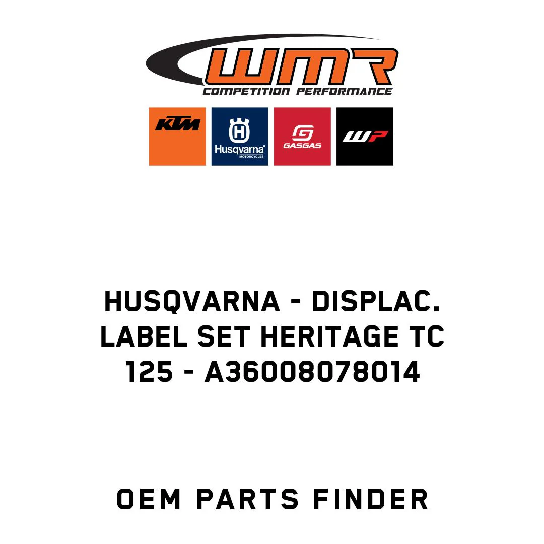 Husqvarna - Displac. label set Heritage TC 125 - A36008078014