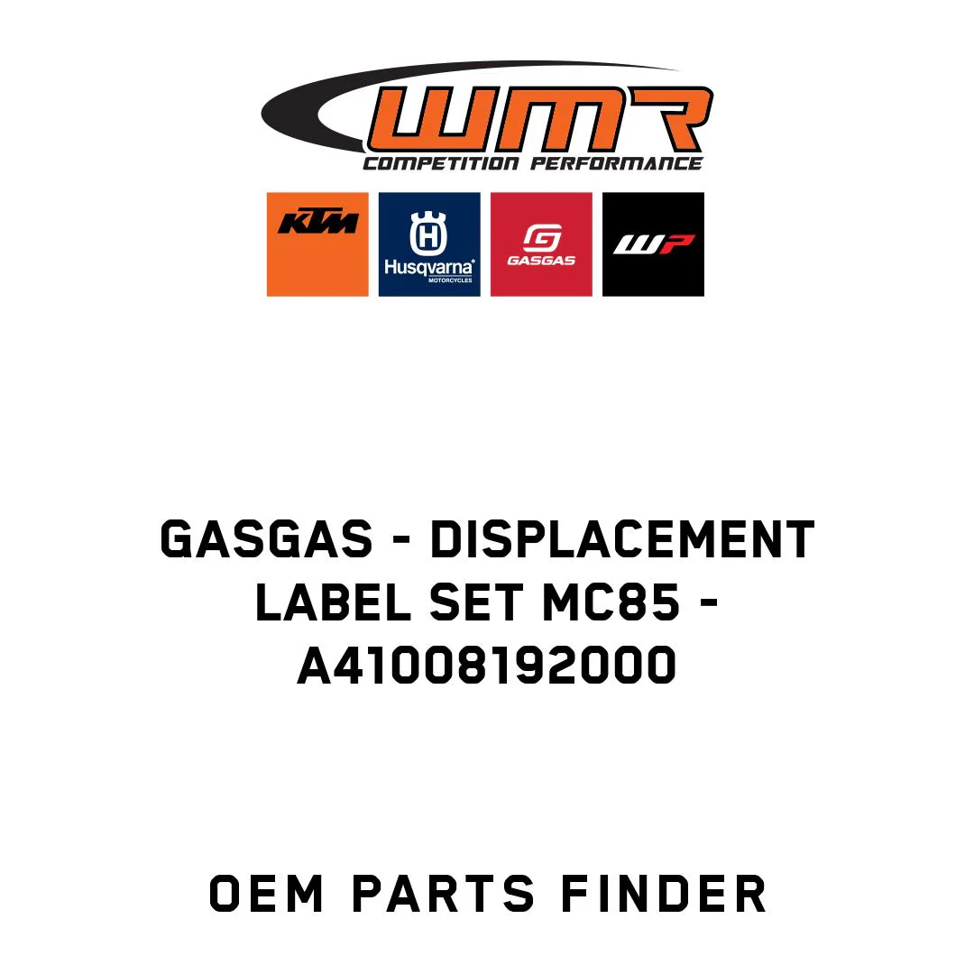 GASGAS - Displacement label set MC85 - A41008192000