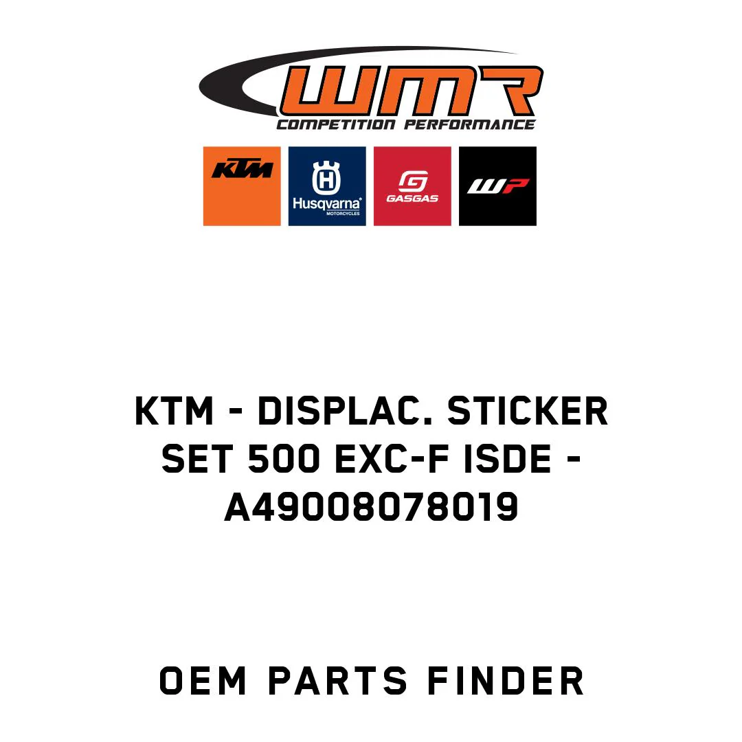KTM - Displac. sticker set 500 EXC-F ISDE - A49008078019
