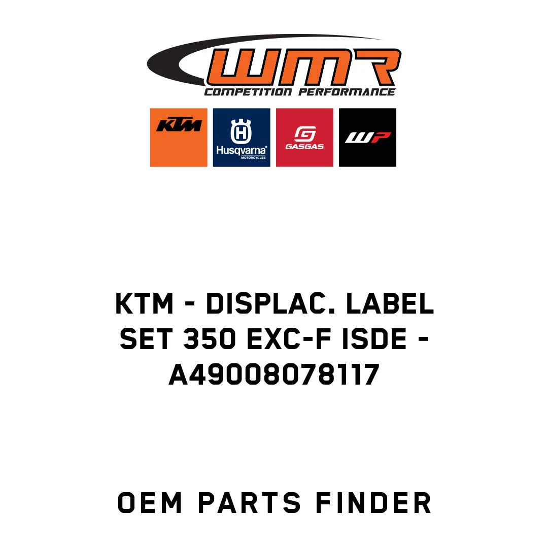 KTM - Displac. label set 350 EXC-F ISDE - A49008078117
