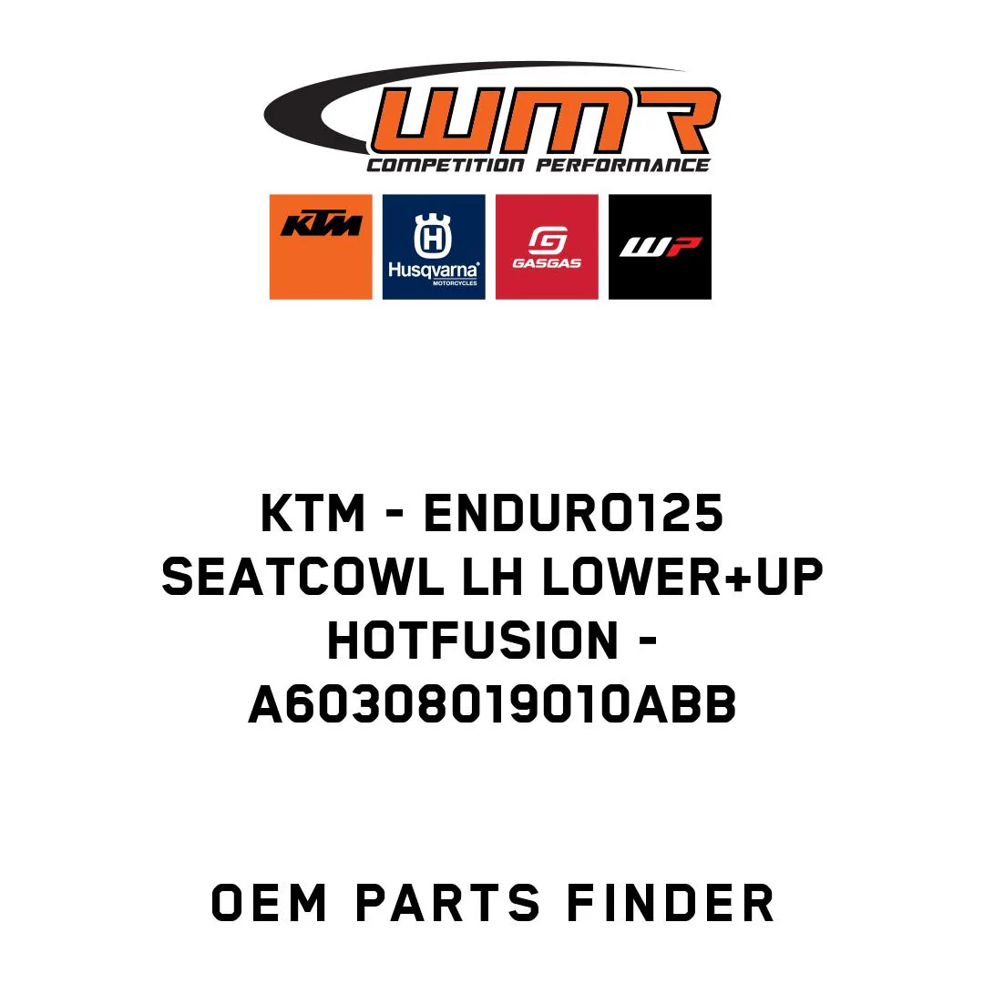 KTM - ENDURO125 SEATCOWL LH LOWER+UP HOTFUSION - A60308019010ABB
