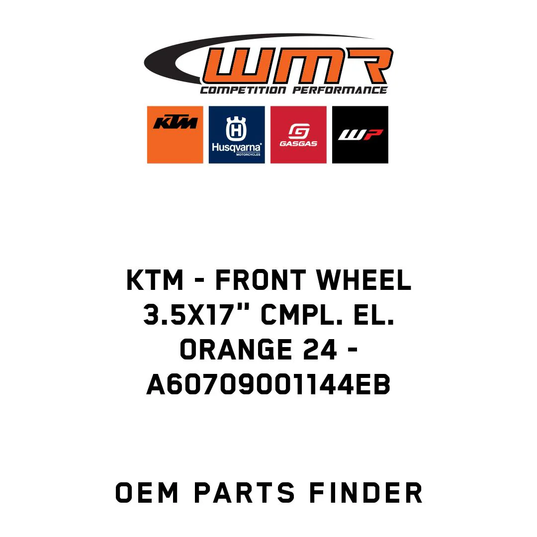 KTM - Front wheel 3.5x17" cmpl. el. orange 24 - A60709001144EB
