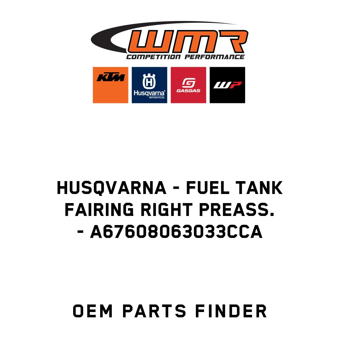 Husqvarna - Fuel tank fairing right preass. - A67608063033CCA