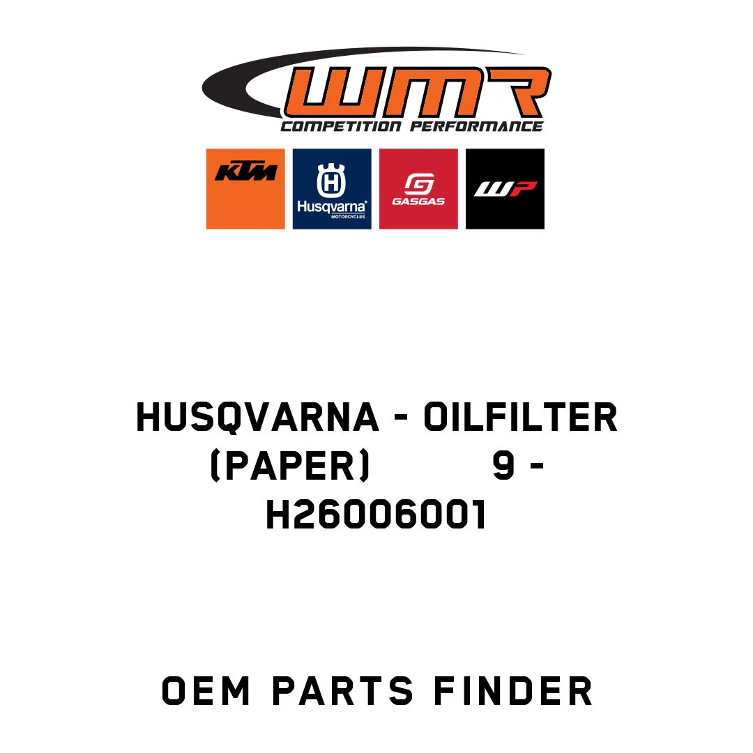 Husqvarna - OILFILTER (PAPER)          9 - H26006001