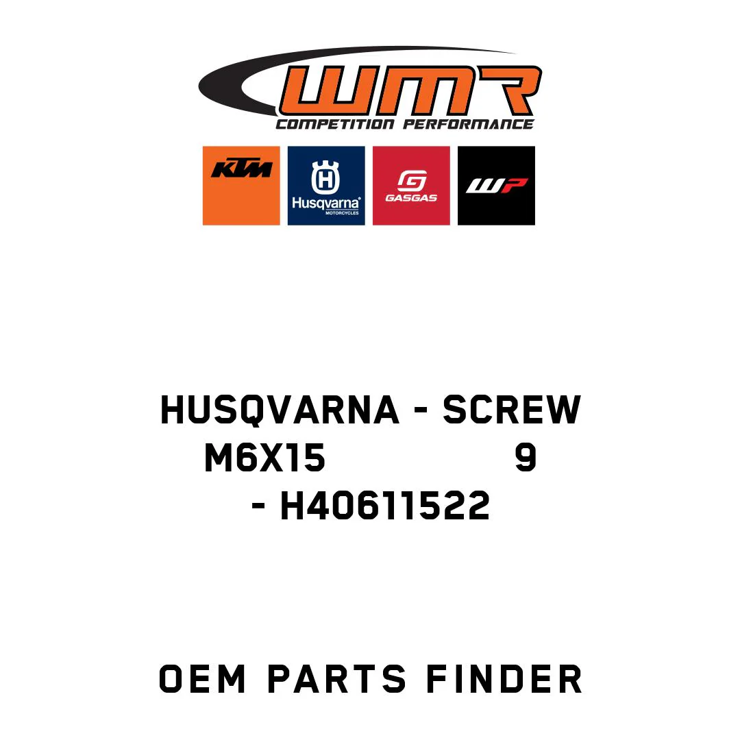 Husqvarna - SCREW M6X15                9 - H40611522